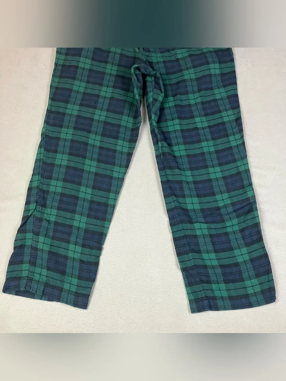 J. Crew Men’s Size M Pajama Pants Plaid Blue & Green Drawstring Button Fly. In g